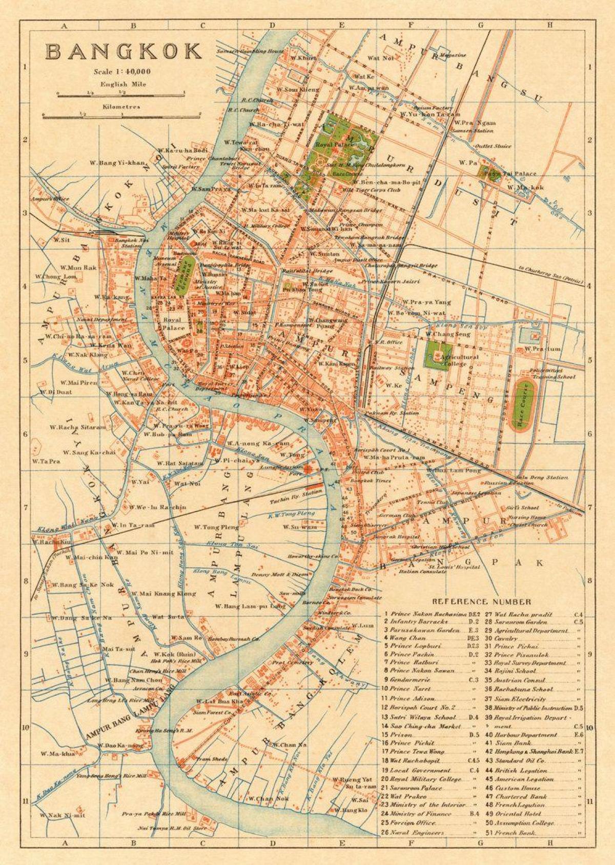 Bangkok (Krung Thep) historischer Stadtplan