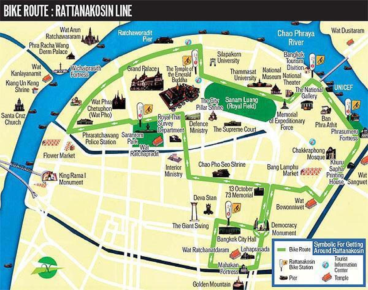 Karte der Fahrradwege in Bangkok (Krung Thep)