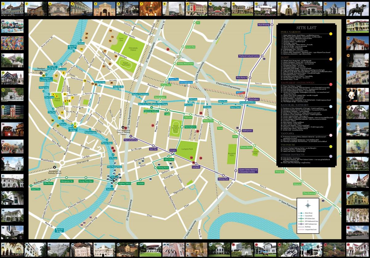 Bangkok (Krung Thep) Sightseeing-Karte