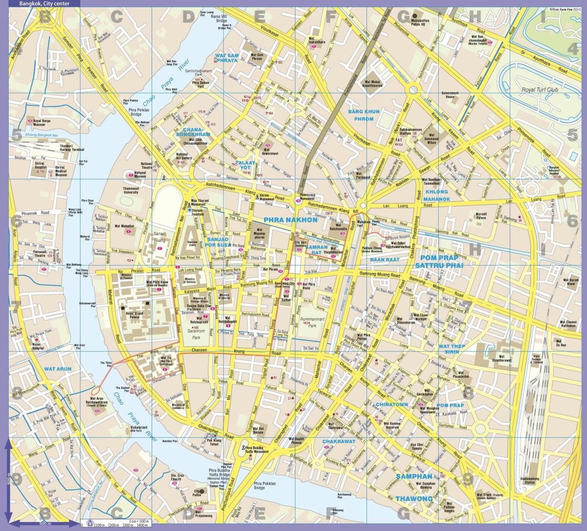 Bangkok (Krung Thep) Stadtzentrum Karte