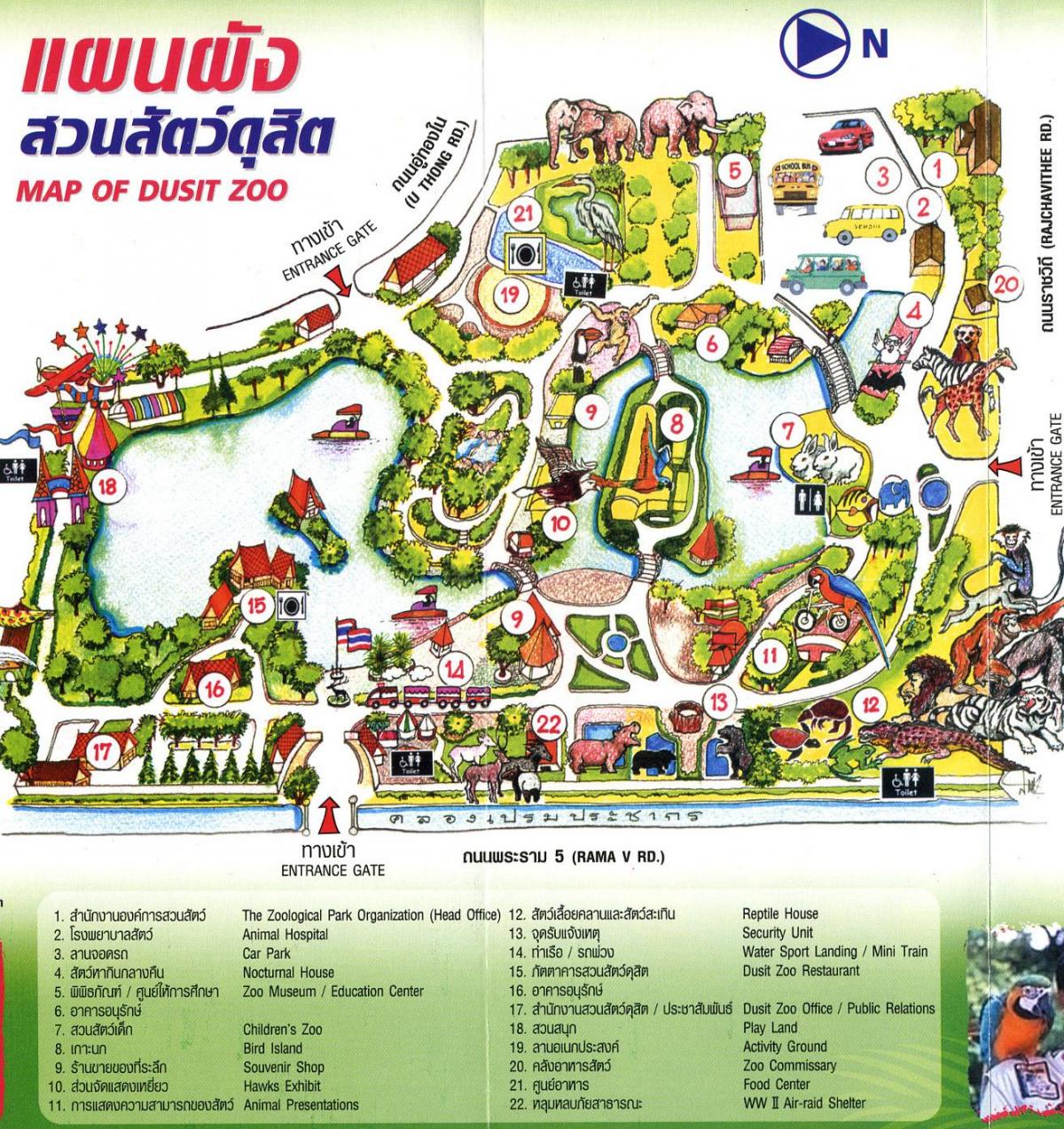 Bangkok (Krung Thep) Zoopark Karte